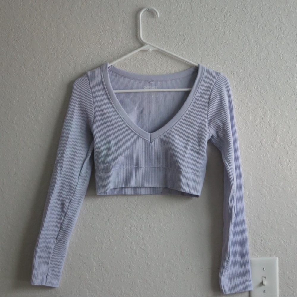 Garage Lavender Ribbed Crop Top